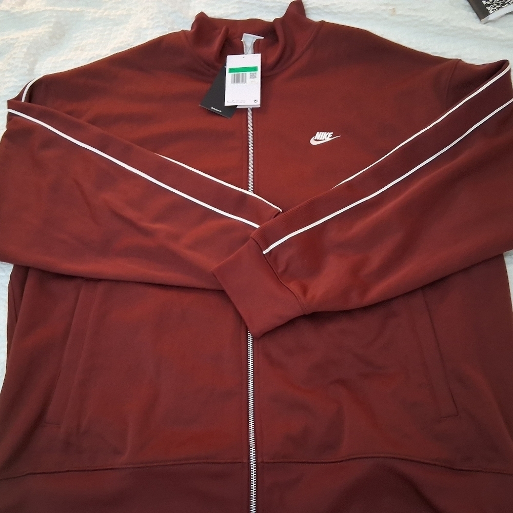 Nike Men's Burgundy Zip-Up Oversized Knit Jacket - Picture 5 of 7